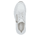 Weiße Rieker Damen Sneaker Low 48134-81 mit runden Ziernähten. Schuh von oben.