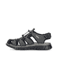 Schwarze Rieker Herren Trekkingsandalen 26770-00 mit einem Klettverschluss. Schuh Außenseite.