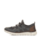 Mocassins Rieker gris pour homme B6678-45 en optique à trous. Côté extérieur de la chaussure.
