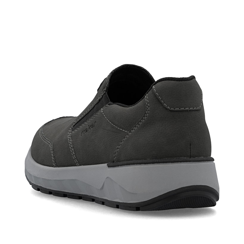 Mocassins Rieker gris pour homme 11550-45 avec bande élastique. Chaussure vue de dessus.