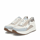 Mehrfarbige Rieker Damen Sneaker Low N8114-90 mit einem Reißverschluss. Schuhpaar seitlich schräg.