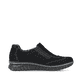 Zartrosane vegane Rieker Damen Loafer 58955-31 mit einem Elastikeinsatz. Schuh Außenseite gespiegelt.