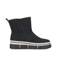 Schwarze Rieker Damen Kurzstiefel Y6364-00 mit einem Reißverschluss. Schuh Innenseite.