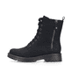 Schwarze Rieker Damen Biker Boots 73210-00 mit einem Reißverschluss. Schuh Außenseite.