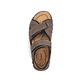 Braune Rieker Herren Trekkingsandalen 25051-27 mit einem Klettverschluss. Schuh von oben.