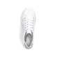 Weiße Rieker Damen Sneaker Low 45606-80 mit einer Schnürung. Schuh von oben.