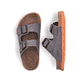 Graue Rieker Herren Pantoletten 21190-40 mit einem Schnallen sowie Extraweite H. Schuh von oben, liegend.
