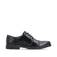 Chaussures à lacets Rieker noires pour hommes 13901-00 en cuir lisse. Côté intérieur de la chaussure.