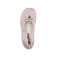 Rosane vegane Rieker Ballerinas 45250-31, Barfußschuhe mit dekorativer Schleife. Schuh von oben.
