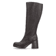 Dunkelbraune Rieker Damen Hochschaftstiefel 58090-25 mit einem Reißverschluss. Schuh Außenseite.