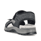 Schwarze Rieker Herren Trekkingsandalen 26952-00 mit einem Klettverschluss. Schuh von hinten.