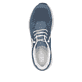 Blaue Rieker Damen Sneaker Low M9000-12 mit Gummischnürung sowie flexibler Sohle. Schuh von oben.