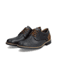 Blaue Rieker Herren Schnürschuhe 10308-14 mit der Komfortweite G 1/2. Schuhpaar seitlich schräg.