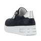 Blaue Rieker Damen Sneaker Low N8114-14 mit einem Reißverschluss. Schuh von hinten.