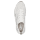 Weiße Rieker Damen Sneaker Low N5205-80 mit Schnürung sowie ultraleichter Sohle. Schuh von oben.
