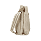 Sac à bandoulière Rieker H1004-62 beige avec fermeture éclair et pendentif en forme de cœur amovible. Côté gauche.