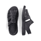 Schwarze Rieker Herren Sandalen 24262-00 mit einem Klettverschluss. Schuh von oben, liegend.