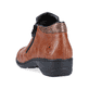 Braune Rieker Damen Kurzstiefel 58388-22 aus Glattleder mit Leo-Print. Schuh von hinten.