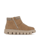 Hellbraune Rieker Damen Kurzstiefel W2074-24 aus Rauleder mit Schaftkragen. Schuh Innenseite.