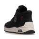 Schwarze Rieker Damen Kurzstiefel 44550-00 mit Rieker Air Sohlenfenster. Schuh von hinten.