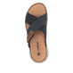 Blaue Rieker Herren Pantoletten 25283-14 mit einem Klettverschluss. Schuh von oben.