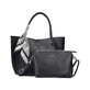 Sac Ã  main Rieker H1399-00 noir avec foulard Niki et fermeture magnétique. Devant.