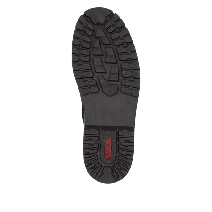 Rotbraune Rieker Herren Schnürstiefel F3604-25 aus Glattleder. Schuh Laufsohle.