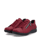 Chaussures à lacets Rieker rouges femmes 48901-35 avec fermeture éclair. Chaussures inclinées sur le côté.