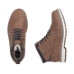 Braune Rieker Herren Schnürstiefel F3800-24 mit wasserabweisender TEX-Membran. Schuh von oben, liegend.