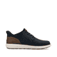 Blaue Rieker Herren Slipper B3357-14 mit Ready2GO Slip-in Feature sowie Gummizug. Schuh Innenseite.