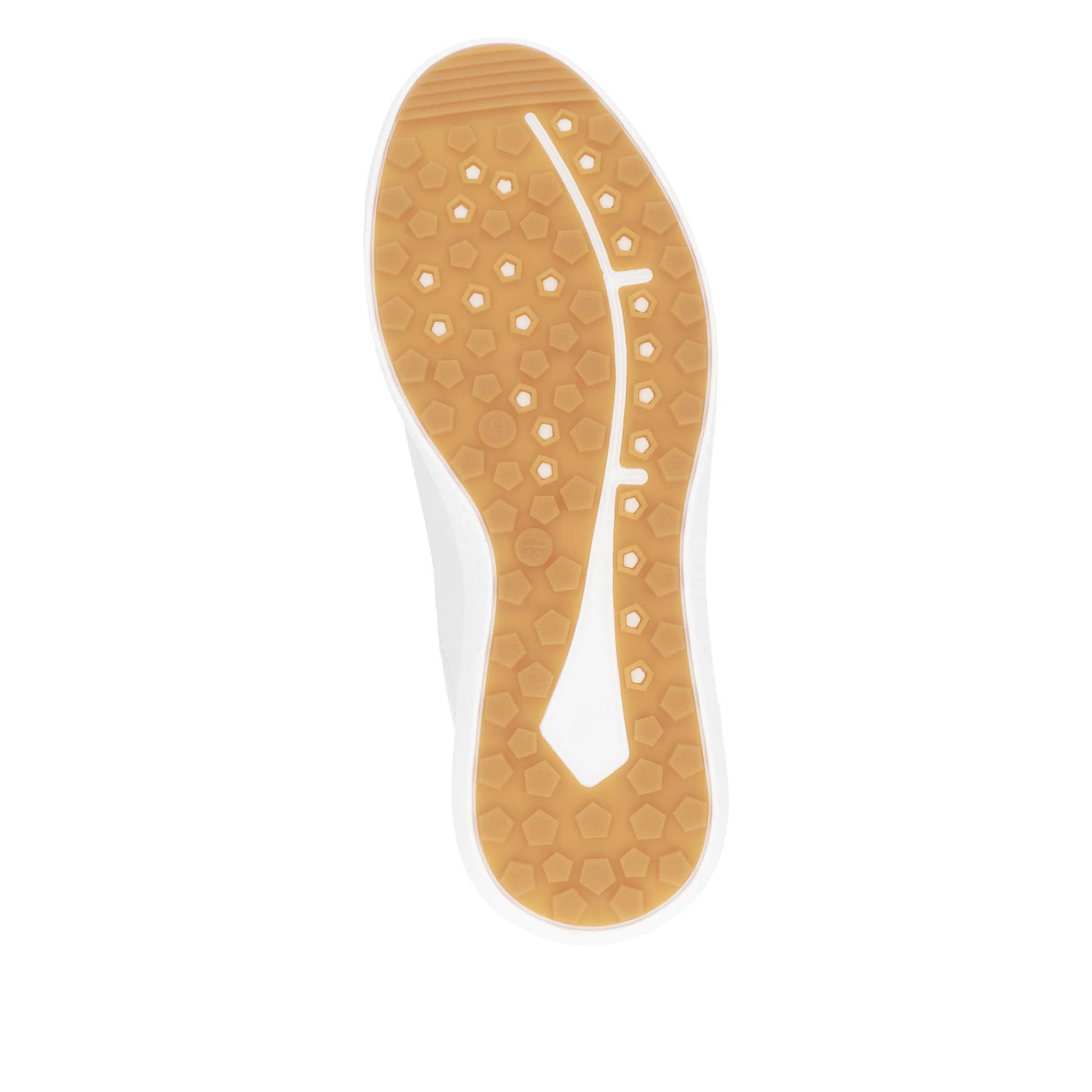 Baskets basses Rieker blanches homme U1100-80 en cuir lisse avec lacets. Semelle extérieure de la chaussure.
