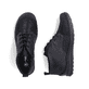 Schwarze Rieker Damen Schnürschuhe 48922-00 mit leichter und dämpfender Sohle. Schuh von oben, liegend.