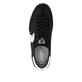 Schwarze Rieker Herren Sneaker Low U4000-00 mit Schnürung sowie abgesetztem Logo. Schuh von oben.