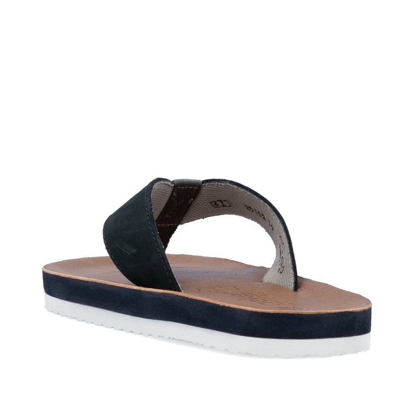 Blaue Rieker Herren Zehentrenner 20152-14 mit der Komfortweite G. Schuh von hinten.