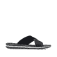 Schwarze Rieker Herren Pantoletten 21098-02 mit der Komfortweite G. Schuh Innenseite.