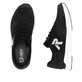 Schwarze Rieker Herren Sneaker Low 09100-01 mit einer Gummischnürung. Schuh von oben, liegend.