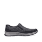 Mocassins Rieker gris pour hommes 14362-00 avec bande élastique. Côté intérieur de la chaussure.