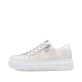 Beige Rieker Damen Sneaker Low M1953-60 mit einem Reißverschluss. Schuh Außenseite.