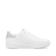 Weiße Rieker Damen Sneaker Low 41902-80 mit Schnürung sowie super leichter Sohle. Schuh Innenseite.