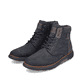 
Marineblaue Rieker Herren Schnürstiefel B3343-15 mit Schnürung und Reißverschluss. Schuhpaar schräg.