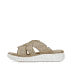 Beige Rieker Damen Pantoletten 63280-64 mit der Extraweite H. Schuh Außenseite.