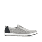 Graue Rieker Herren Slipper 18267-40 mit einem Gummizug sowie Komfortweite G 1/2. Schuh Innenseite.