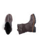 Dunkelbraune Rieker Damen Kurzstiefel 72684-25 mit gerafftem Schaft. Schuh von oben, liegend.