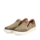 Beige Rieker Herren Slipper B7853-64 mit Elastikeinsatz sowie Komfortweite G 1/2. Schuhpaar seitlich schräg.
