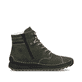 Graugrüne Rieker Damen Schnürstiefel 51545-54 mit Schnürung und Reißverschluss. Schuh von hinten
