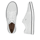 Weiße Rieker Herren Schnürschuhe 19603-80 mit modernen Ziernähten. Schuh von oben, liegend.