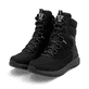 Schwarze Rieker Herren Schnürstiefel U0171-00 mit wasserabweisender TEX-Membran. Schuhpaar seitlich schräg.