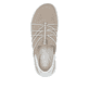 Beige Rieker Damen Slipper 42450-62 mit einem Gummizug sowie der Extraweite H. Schuh von oben.