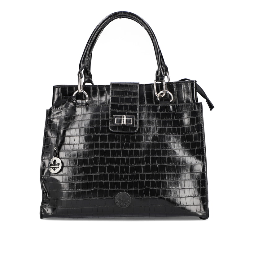 Rieker Damen Handtasche H1040-14 in Marineblau aus Kunstleder mit Reißverschluss. Handtasche getragen.