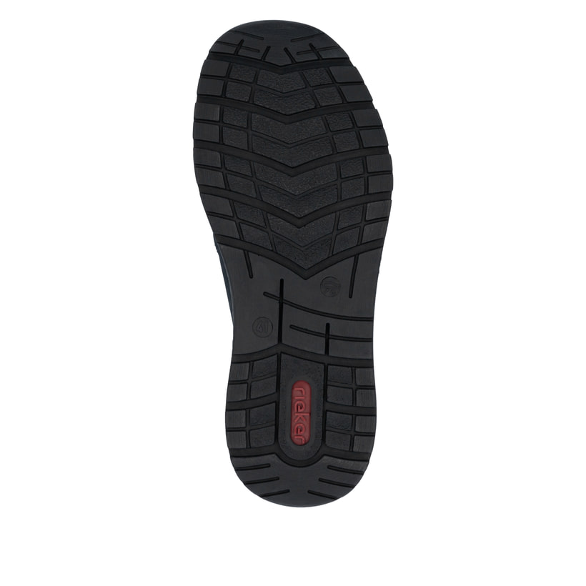 Dunkelblaue Rieker Herren Slipper B9062-15 mit einer schockabsorbierenden Sohle. Schuh Laufsohle
